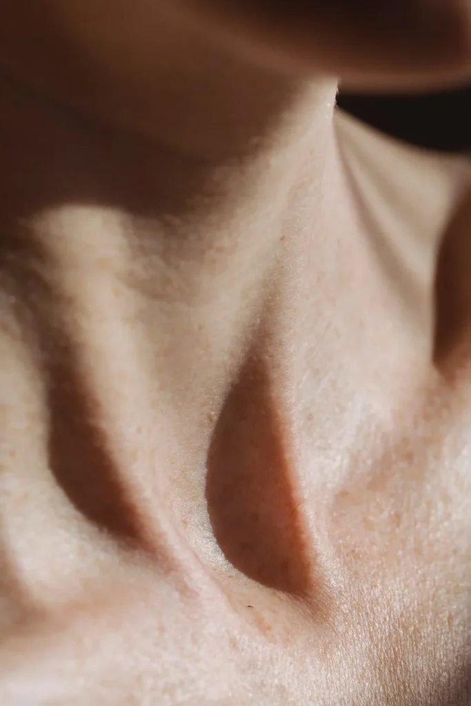 up-close picture of woman's neck